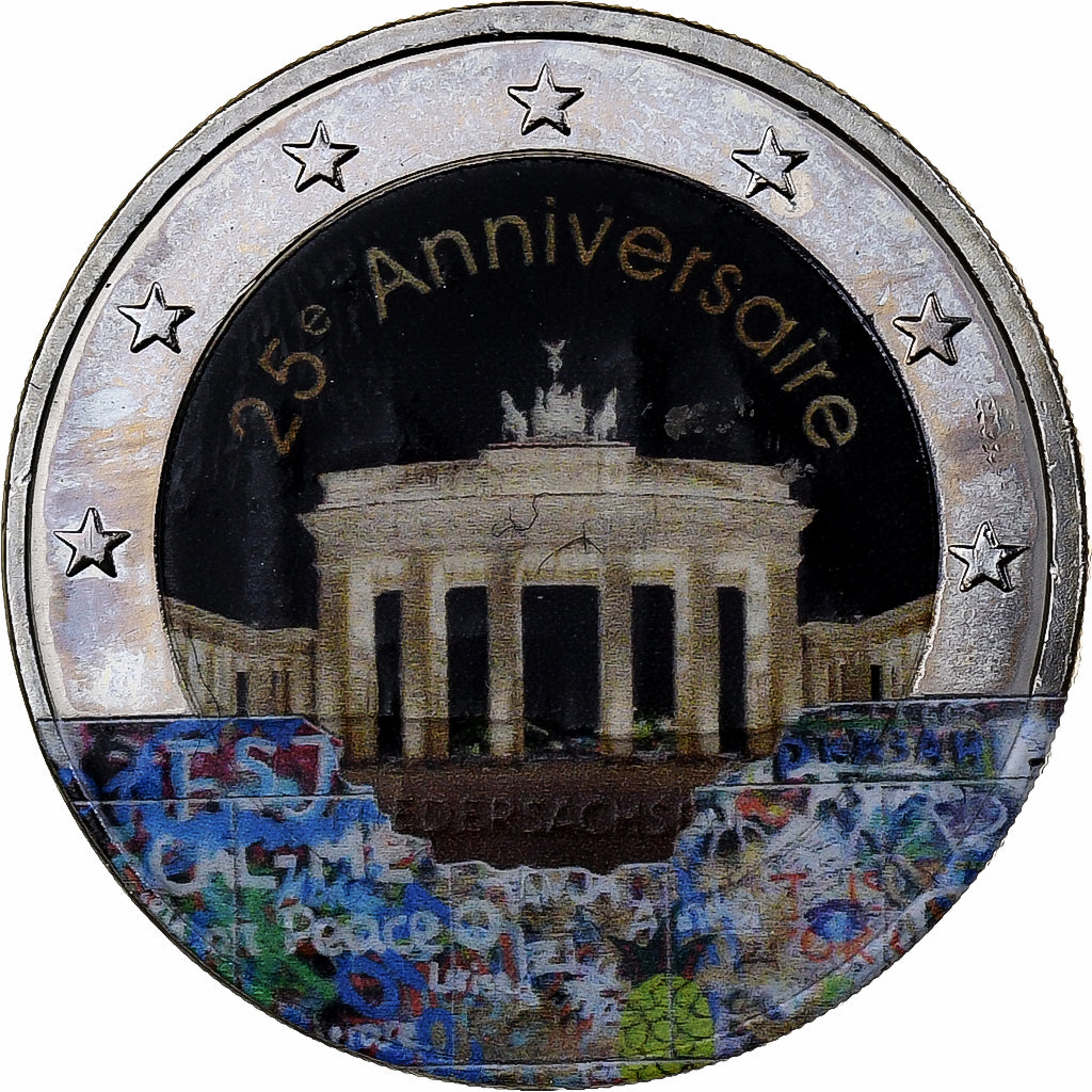 Germania,
2 euro,
Chute du mur de Berlin