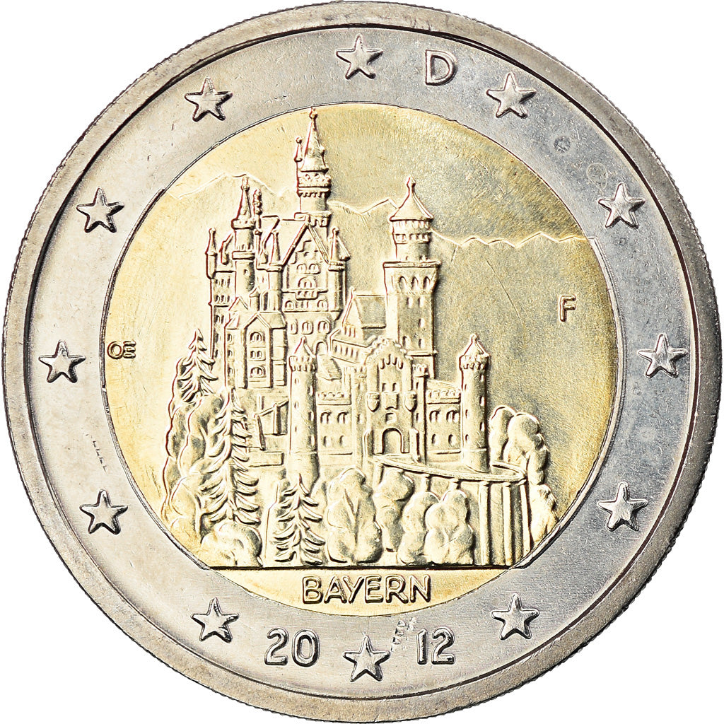 GERMANIA - REPUBLICA FEDERALA,
2 euro,
Neuschwanstein