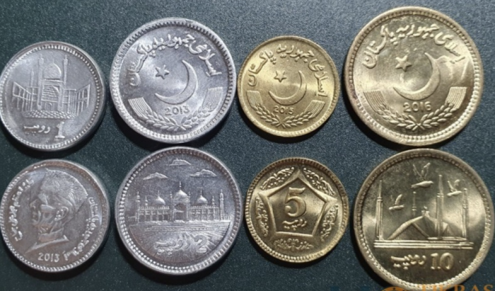 Pakistan Rupii - 4 monede set, 2013-2016, aproape necirculate